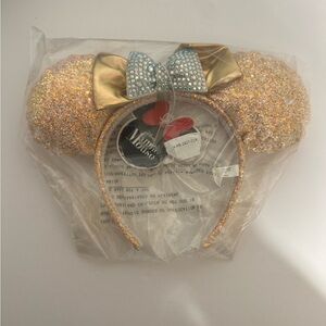Disney Minnie Mouse Rose Gold Sequin Ears New